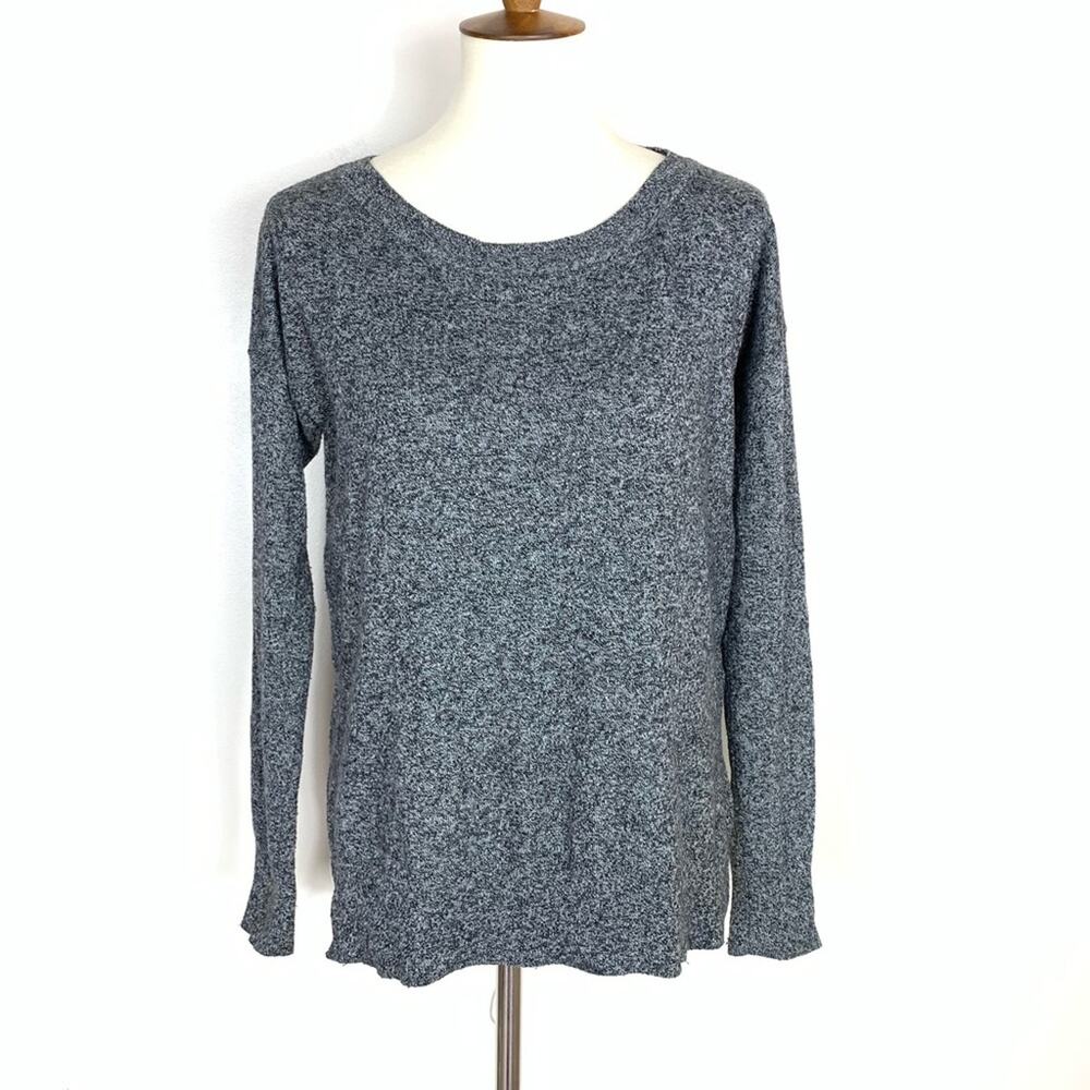 Gap Merino Wool Knit Pullover Sweater‎ Gray Black Women's Size XS